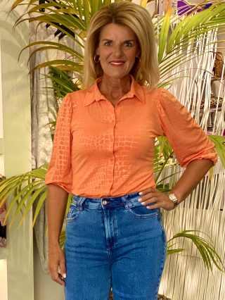 Angelle Milan Travelstof Blouse struc 2005 orange