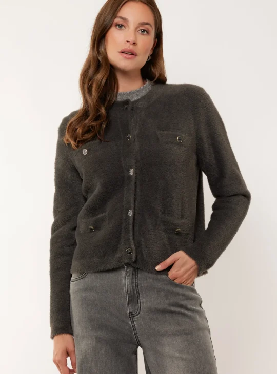 G-Maxx Ennie fluffy Vest dark grey