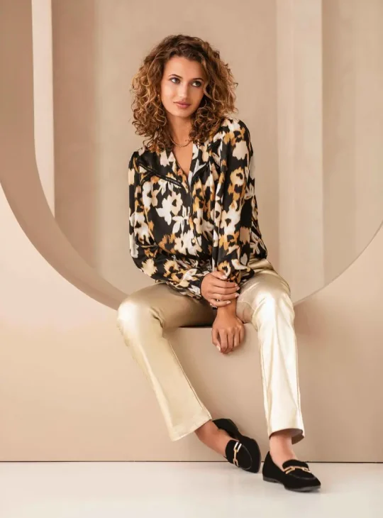 C&S Annalia Blouse sand/black