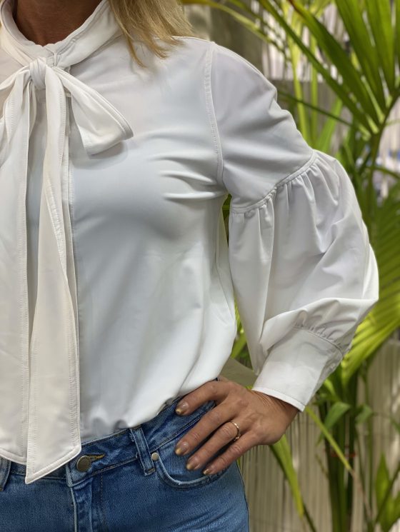 Azzurro Travelstof Blouse 93170 offwhite - Afbeelding 2