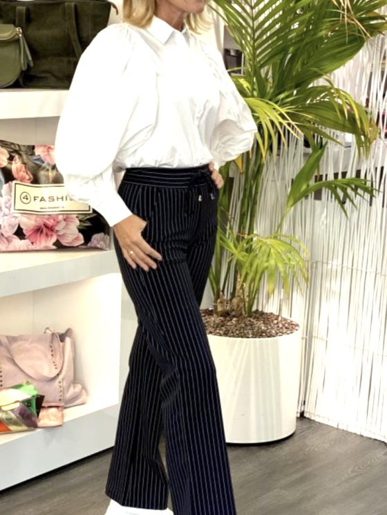 Mi Piace Travelbroek Recht Dikkere Kwaliteit 202136 black pinstripe - Afbeelding 4