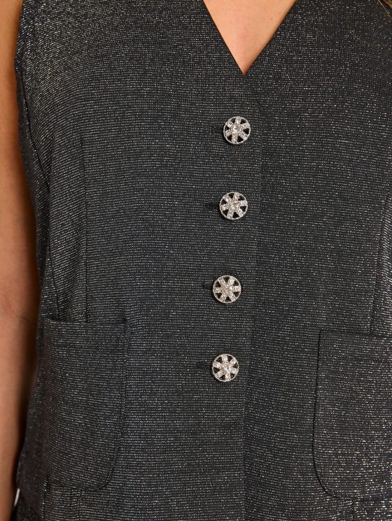 Freequent Nannilux Gilet zwart zilver - Afbeelding 9