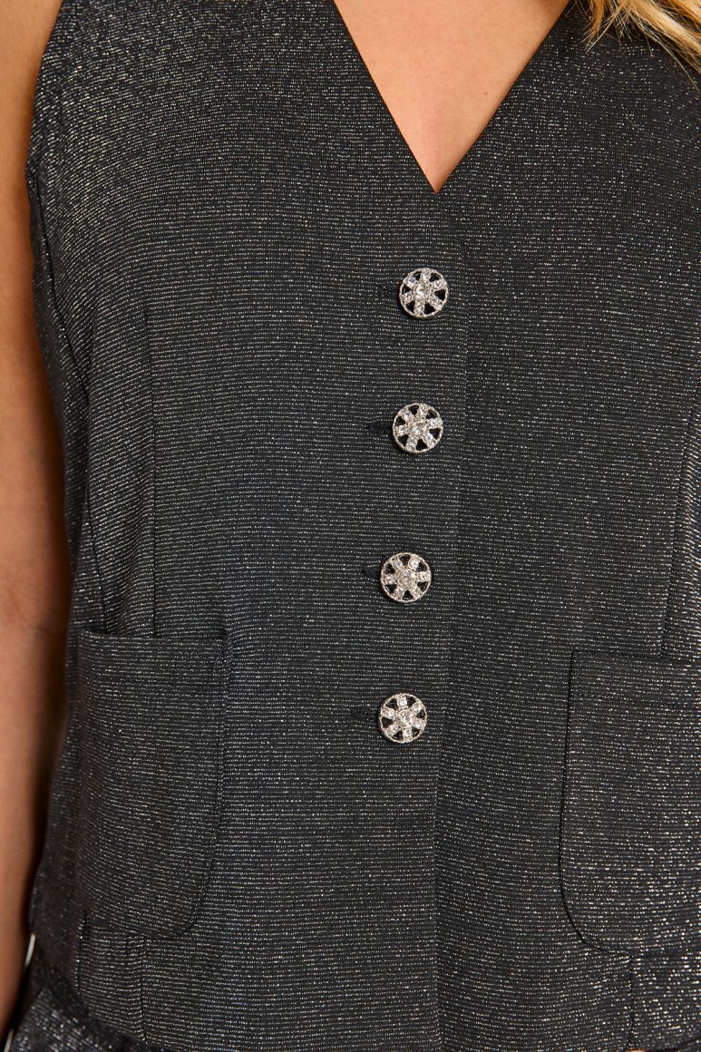 Freequent Nannilux Gilet zwart zilver - Afbeelding 9