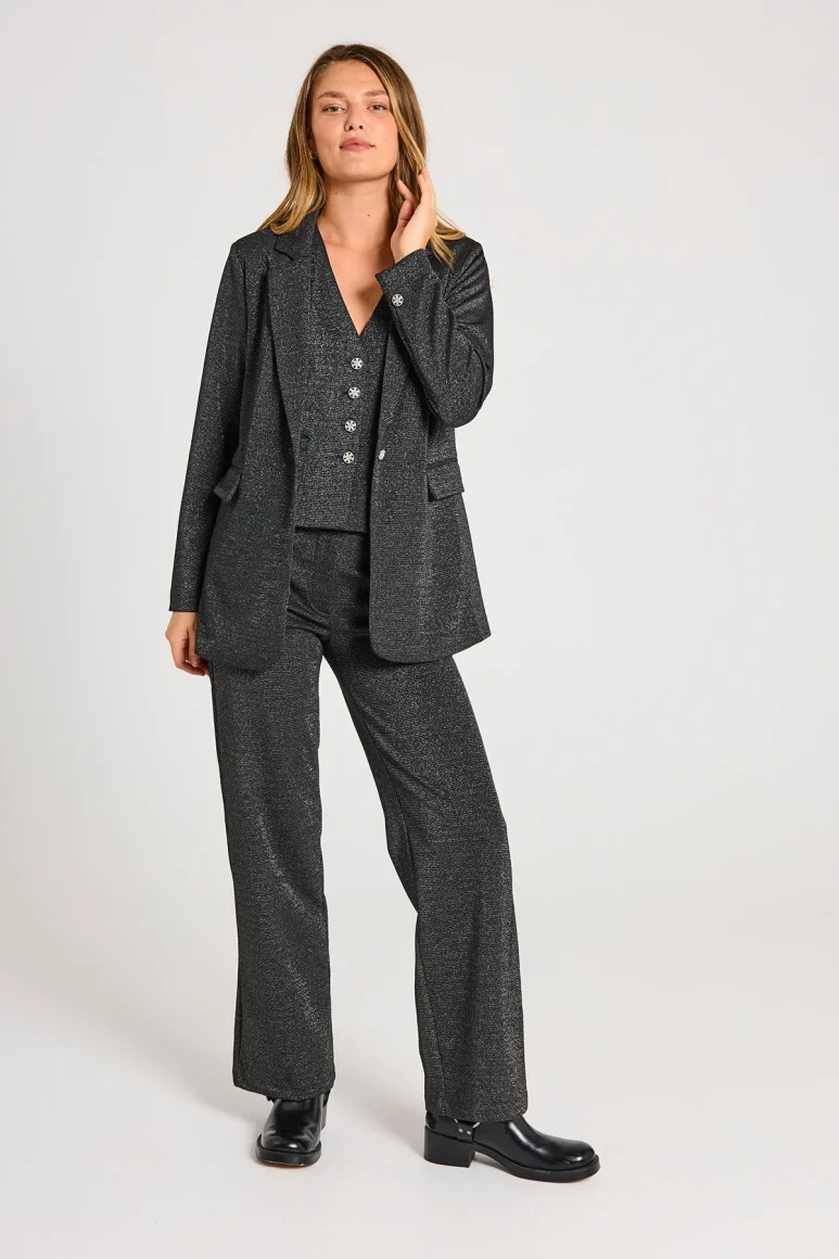 Freequent Nannilux Blazer zwart zilver - Afbeelding 2