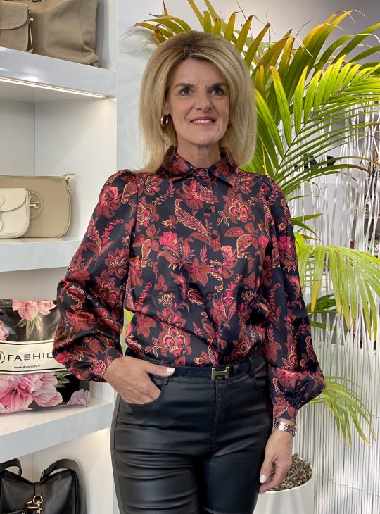 C&S Dilara Blouse black/cerise