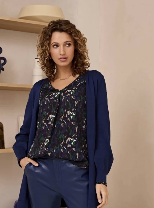 C&s rive top blouse zwart paars
