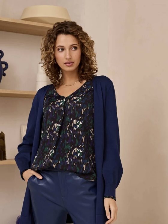 C&s rive top blouse zwart paars