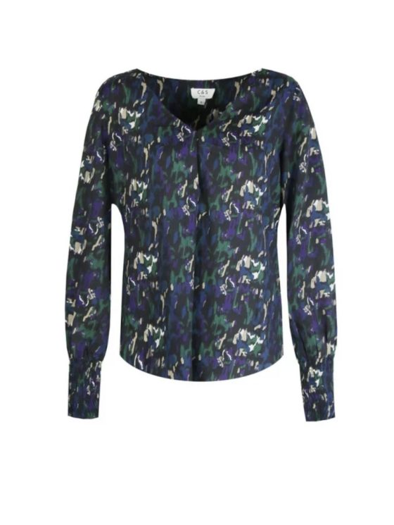 C&s rive top blouse zwart paars - Afbeelding 2