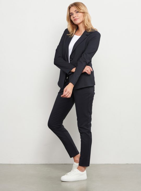 Co Woman penny broek Comfort Twill zwart