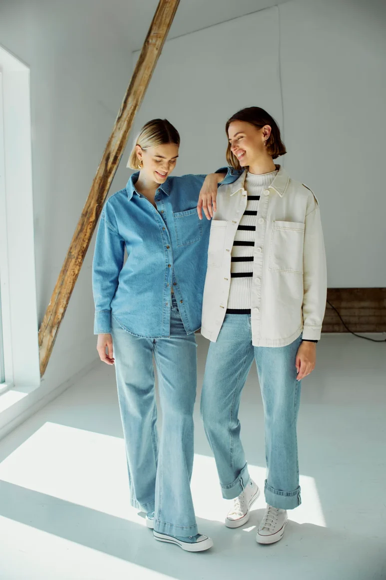 Freequent Midde Turn Up Jeans L33 light blue denim - Afbeelding 3