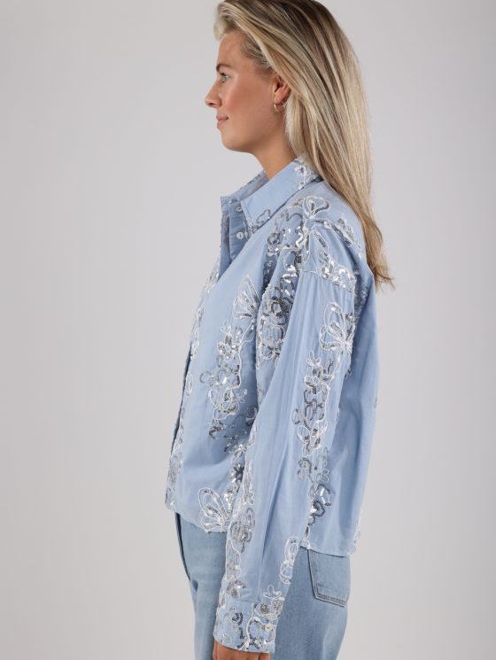 Nukus Tessa Blouse Paillet sky blue - Afbeelding 3