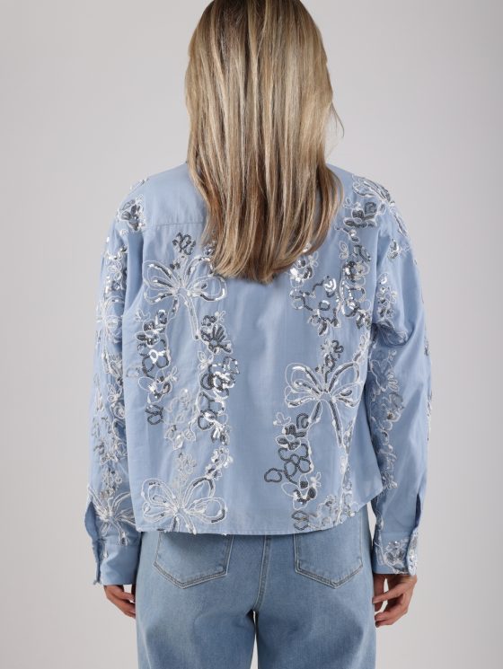 Nukus Tessa Blouse Paillet sky blue - Afbeelding 2