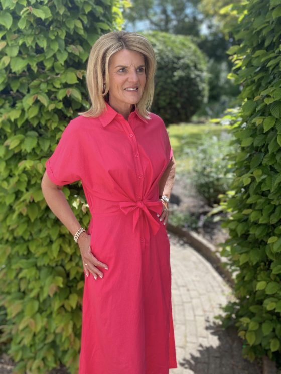 Azzurro Doorknoopjurk Korte Mouw 95156 rood - Afbeelding 2