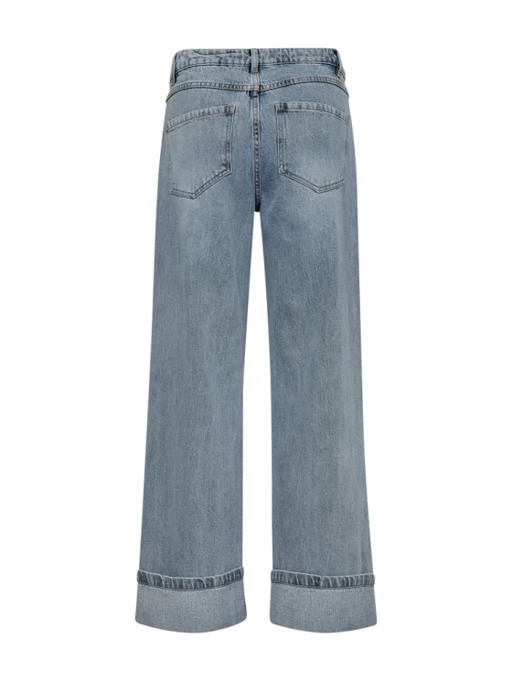 Freequent Midde Turn Up Jeans L33 light blue denim - Afbeelding 11