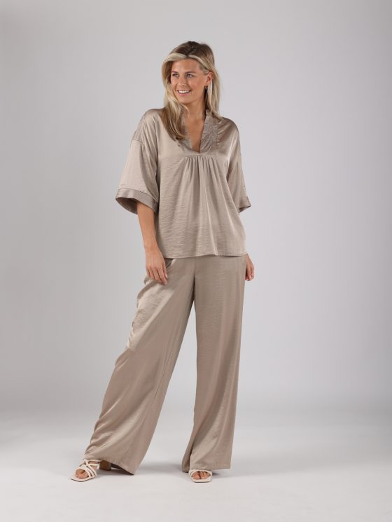 Nukus Josephine Broek Silky dark sand