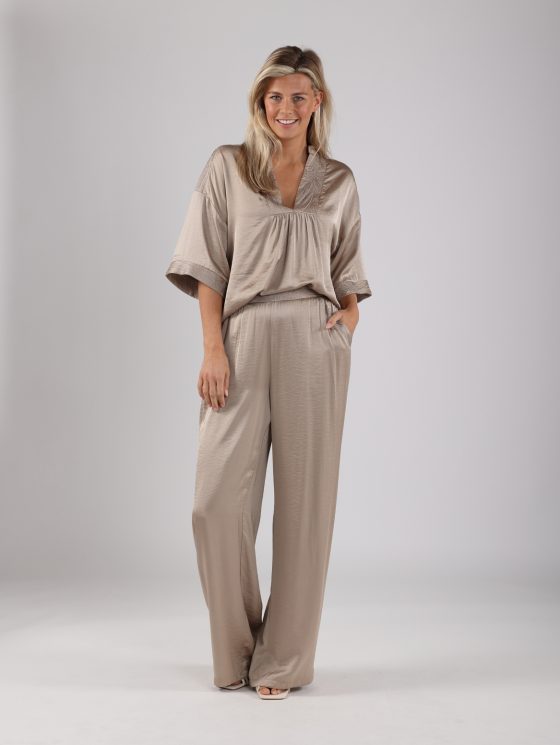 Nukus Josephine Broek Silky dark sand - Afbeelding 2