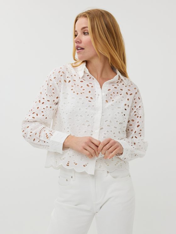 Esqualo Blouse Broidery Anglaise off white SP25.28000