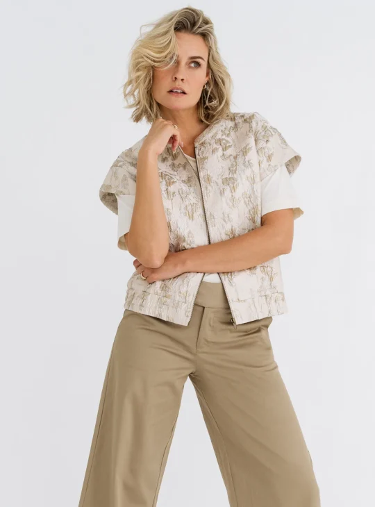 Maicazz Maranne gilet  sand offwhite