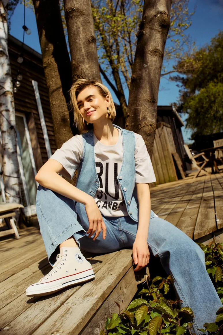 Freequent Halsey Gilet light blue denim - Afbeelding 4