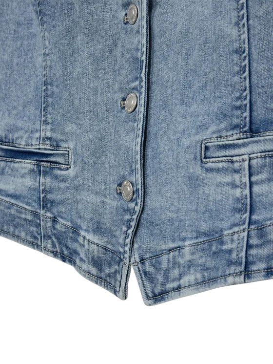 Freequent Halsey Gilet light blue denim - Afbeelding 7