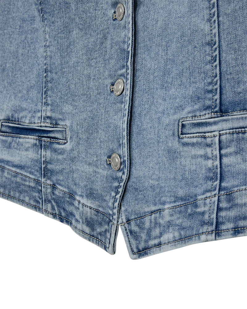 Freequent Halsey Gilet light blue denim - Afbeelding 7