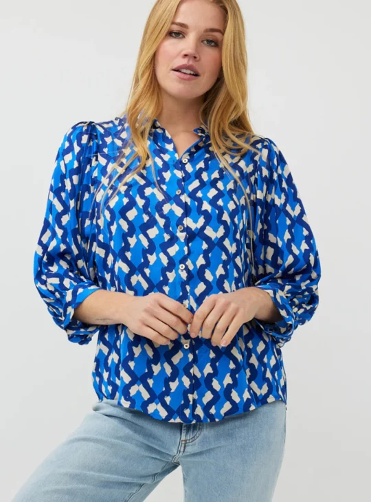 Esqualo Blouse Big Sleeve Utopia Fantasy Print SP25.14017