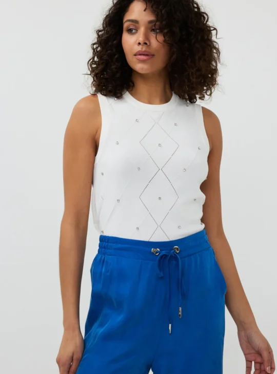 Esqualo knit Embellishment Off White SP25.07000
