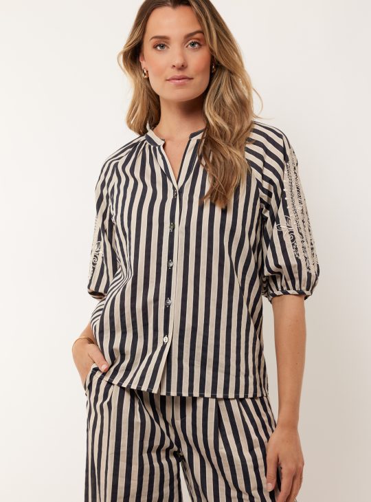 G-maxx Easton Blouse zwart/zand