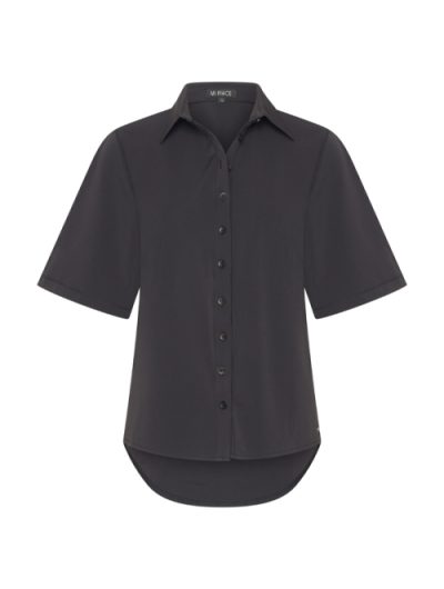 Mi Piace Travelstof Blouse Korte Mouw zwart 202502