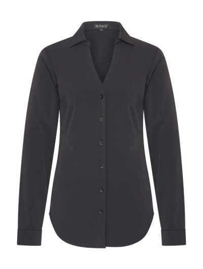 Mi Piace Travelstof Blouse V-hals zwart 202509