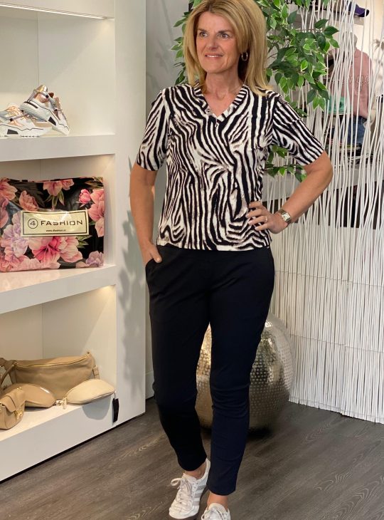 Mi Piace Travelstof Top V-Hals 202271 zebra print