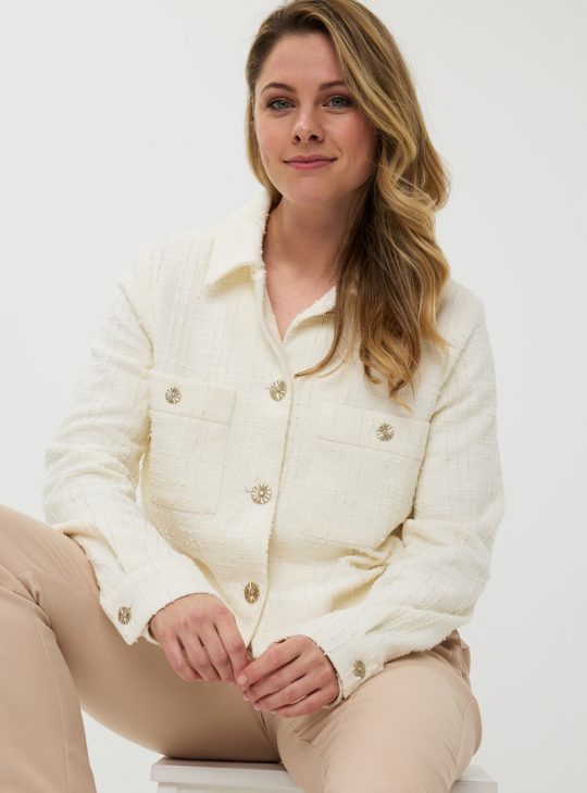 Esqualo Jacket Stretchy Boucle off white SP25.19014