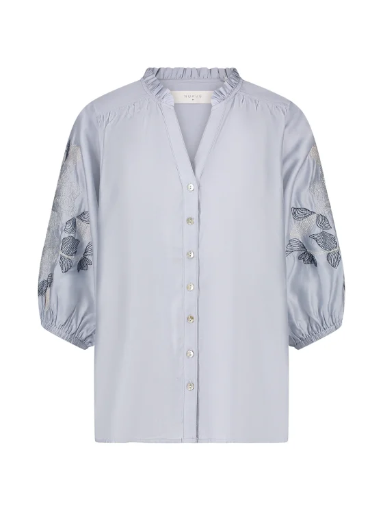 Nukus Tina Blouse Embroidery sky blue - Afbeelding 7