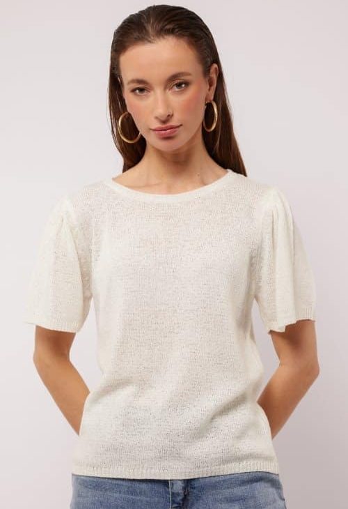 Fluresk Niala Knitting Top offwhite