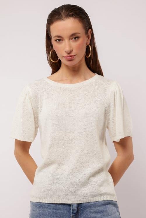 Fluresk Niala Knitting Top offwhite