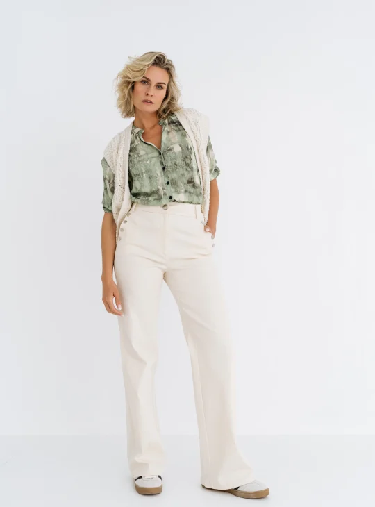 Zizo Holly Flare Broek coconut milk