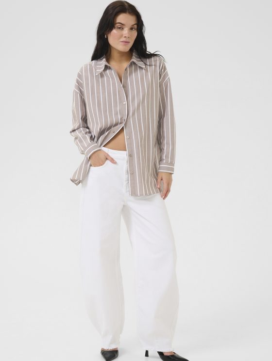 My Essential Wardrobe KionaMW Boxy Shirt walnut striped - Afbeelding 2
