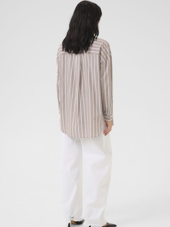 My Essential Wardrobe KionaMW Boxy Shirt walnut striped - Afbeelding 3