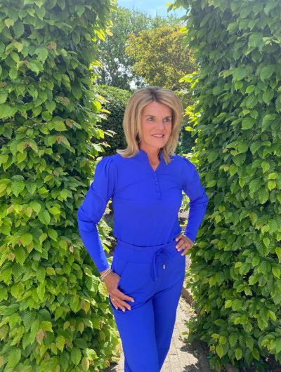 Mi Piace Travelstof top Blouse Pofmouw cobalt 202326
