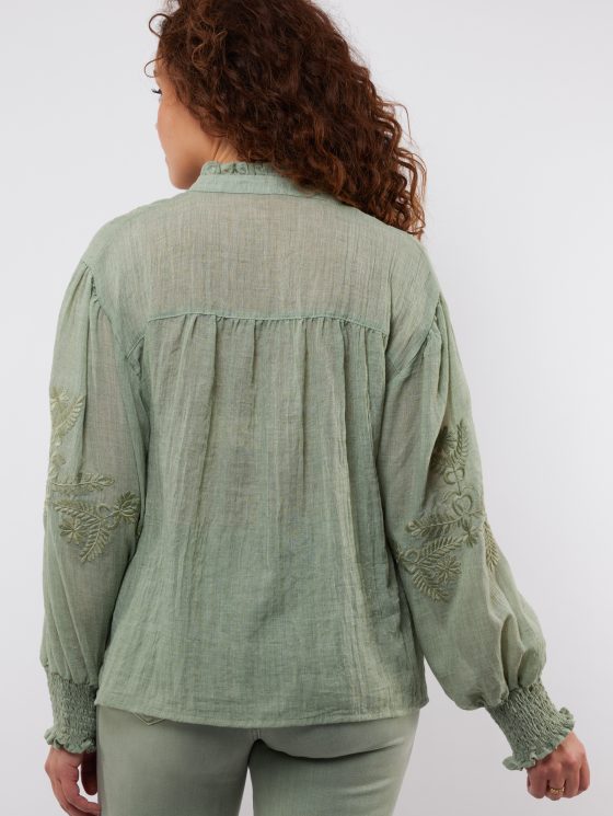 C&S Nancay Blouse jade green - Afbeelding 4