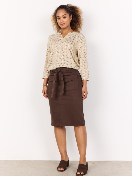 SoyaConcept Felicity AOP 507 Blouse zand - Afbeelding 2