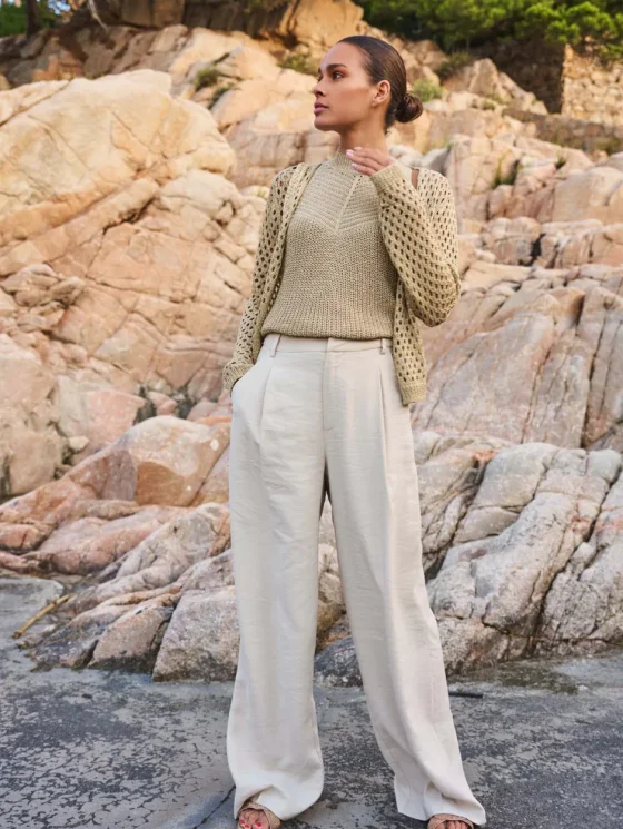 Esqualo Trousers WB Pleat Broek light sand HS25.10221