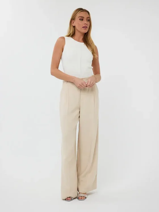 Esqualo Trousers WB Pleat Broek light sand HS25.10221 - Afbeelding 3