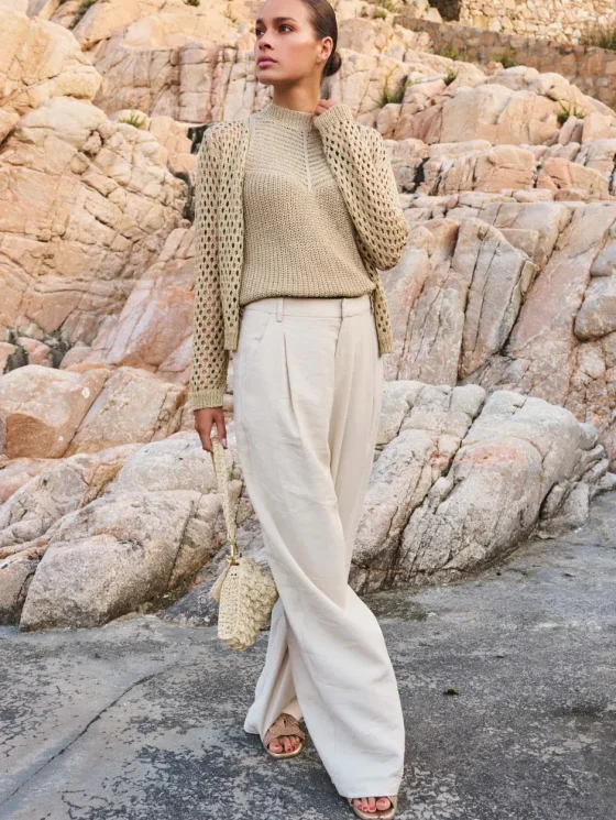 Esqualo Trousers WB Pleat Broek light sand HS25.10221 - Afbeelding 2