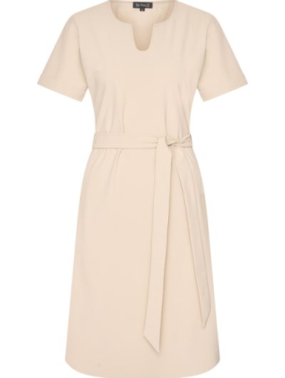 Mi Piace Travelstof Tuniek Jurk met Tailleband beige 202245