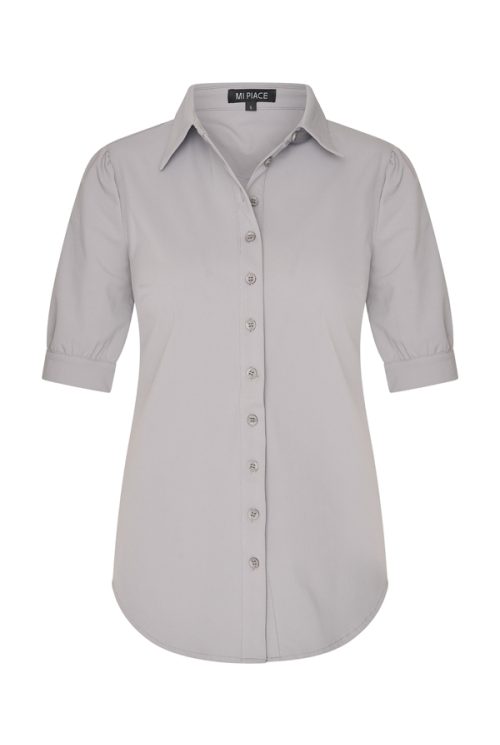 Mi Piace Travelstof Blouse Korte Mouw taupe 202270