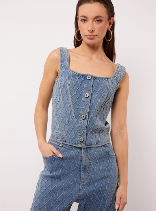 Fluresk Elissa Top denim light blue