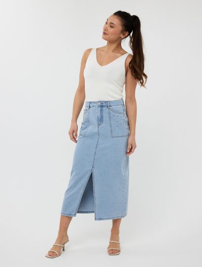 Esqualo Maxi Denim Rok Embellished HS25.12204 jeans blue