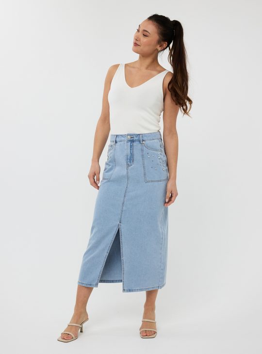 Esqualo Maxi Denim Rok Embellished HS25.12204 jeans blue