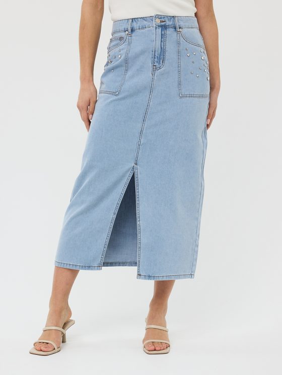 Esqualo Maxi Denim Rok Embellished HS25.12204 jeans blue - Afbeelding 2